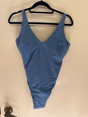 Lululemon V-Neck One-Piece Swimsuit in Denim Blue